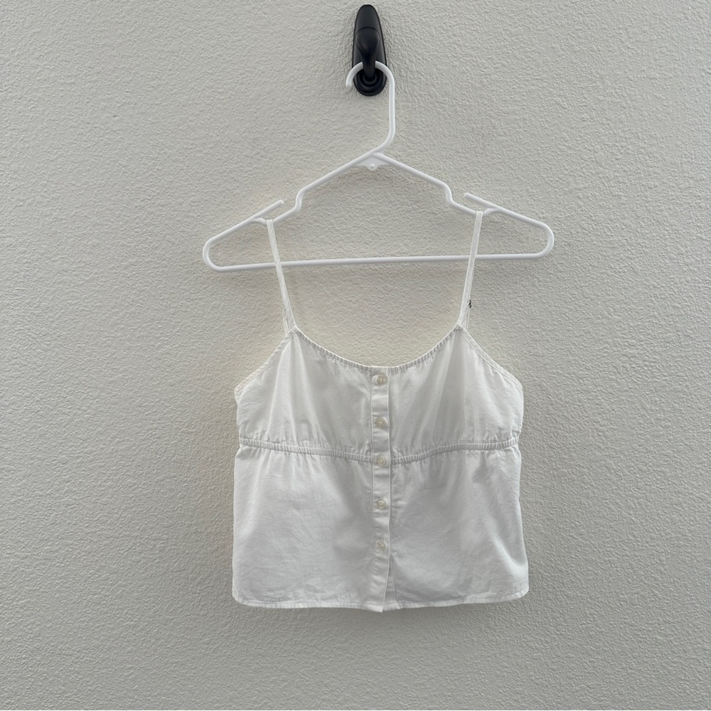 Brandy Melville White Button-Up Women's Tank Top Cropped Cami S-M
